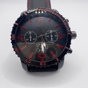 Meen’s Watch Black with Red New